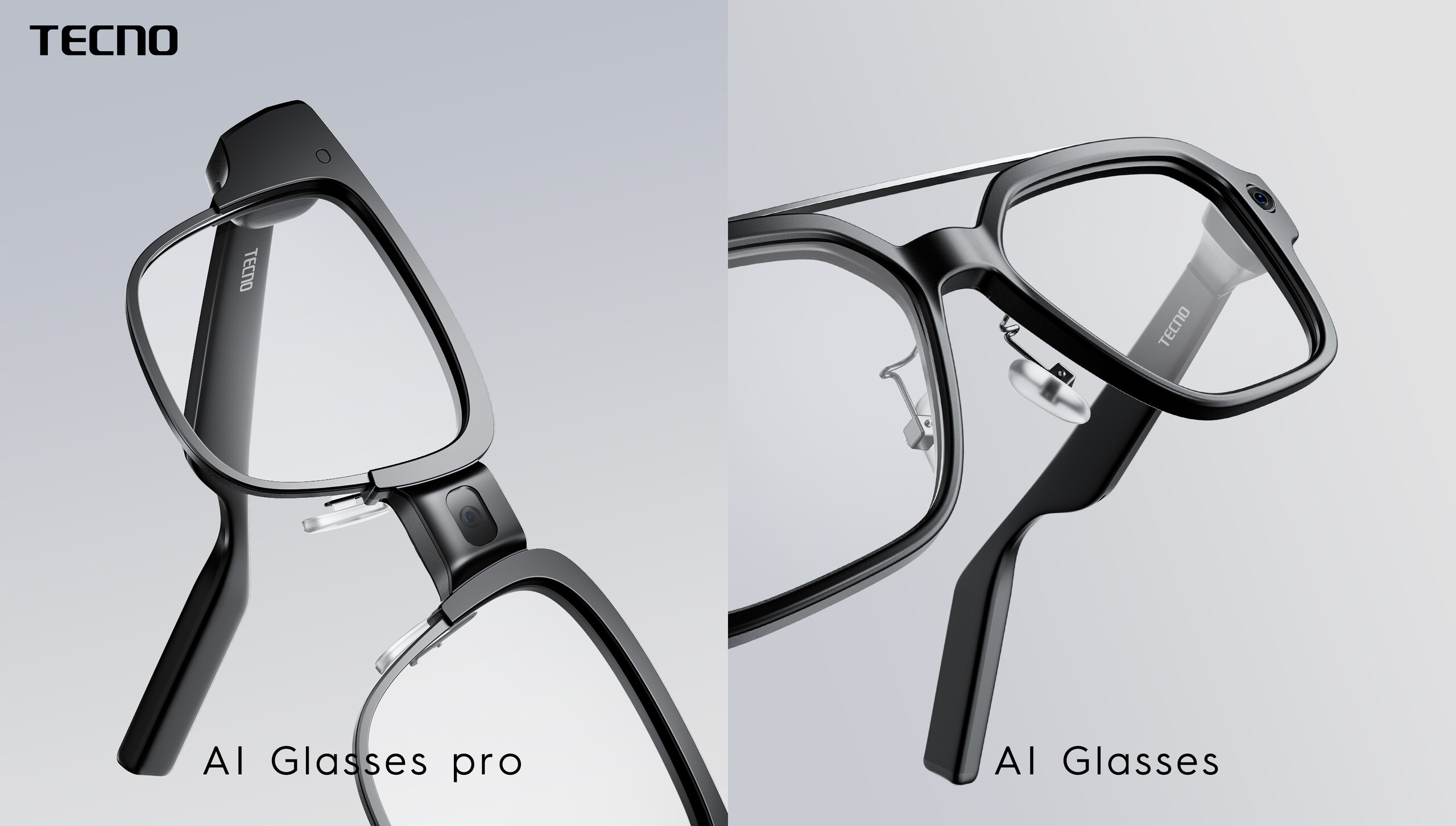 AI Glasses og AI Glasses Pro smartbriller. Illustration: Tecno