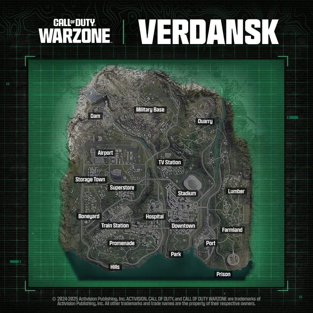 Opdateret taktisk kort over Verdansk Opdateret taktisk kort over Verdansk
