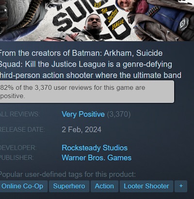 Resultatet er forudsigeligt: Eksperter kritiserede Suicide Squad Kill The Justice League og gav spillet en lav score.-6 Resultatet er forudsigeligt: Eksperter kritiserede Suicide Squad Kill The Justice League og gav spillet en lav score.-6